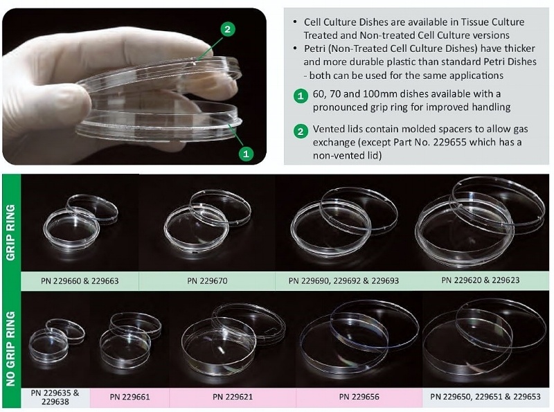 CELLTREAT Non-Treated Cell Culture Dishes